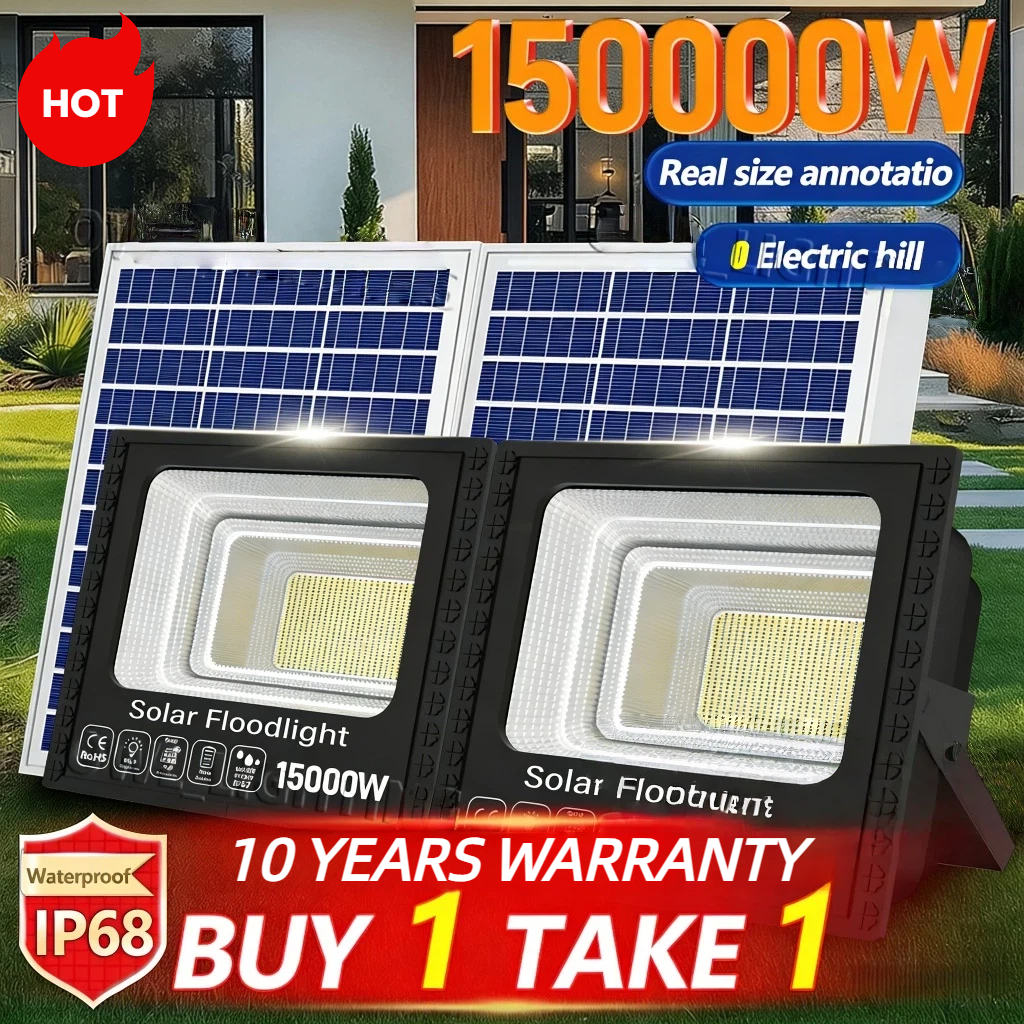 BUY 1 TAKE 1 Solar light outdoor waterproof IP67 150000W Solar flood ...