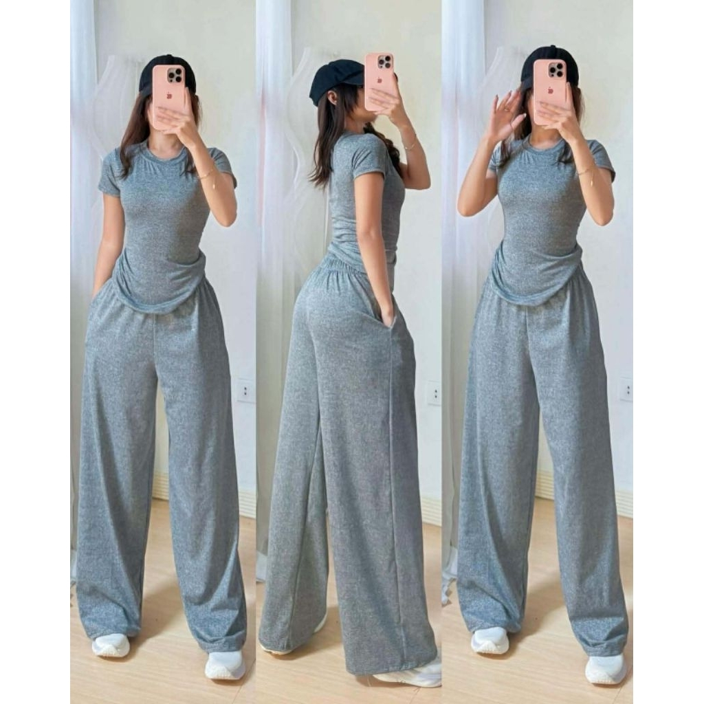 CALLI TERNO PANTS Double Lining Top/Wide Leg PANTS/Stretchable for ...