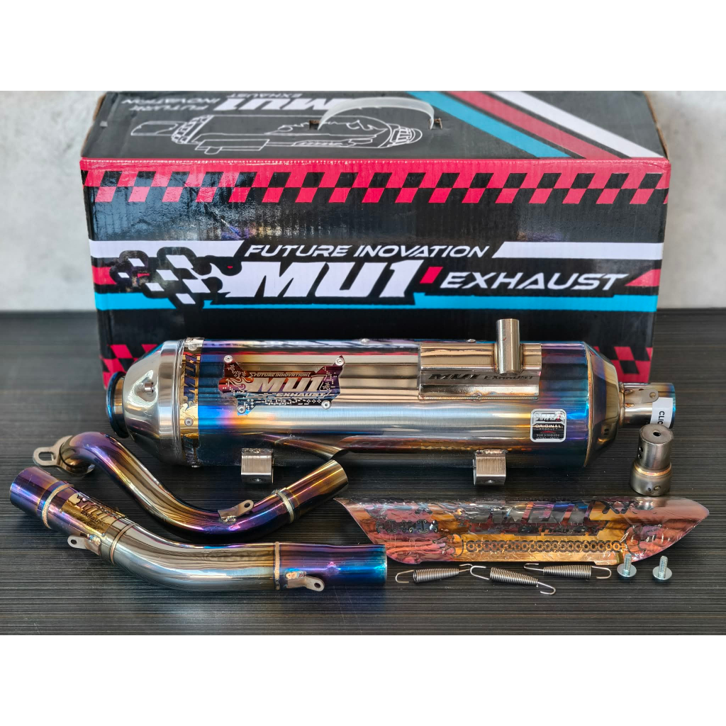 MU1 PIPE STAINLESS 2 TONE / TITANIUM CLICK M3 BEAT NMAX AEROX PCX M3 ...