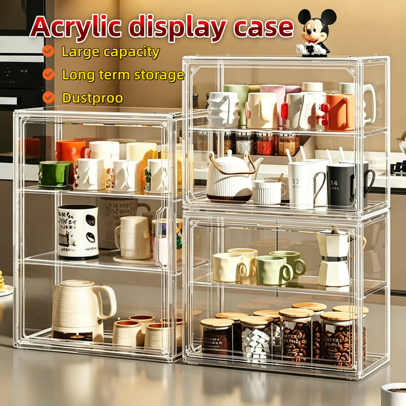 Layers Magnetic Dustproof acrylic display case Storage Rack Clear Case ...