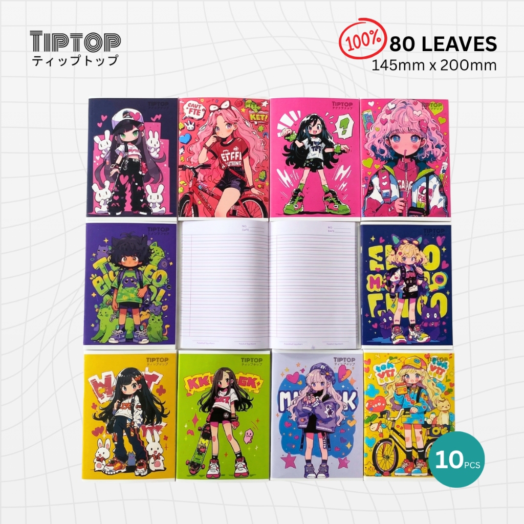 Spiral Notebook 10PCS Mixed Styles Cartoon Covers A5 80 Sheets Thick ...