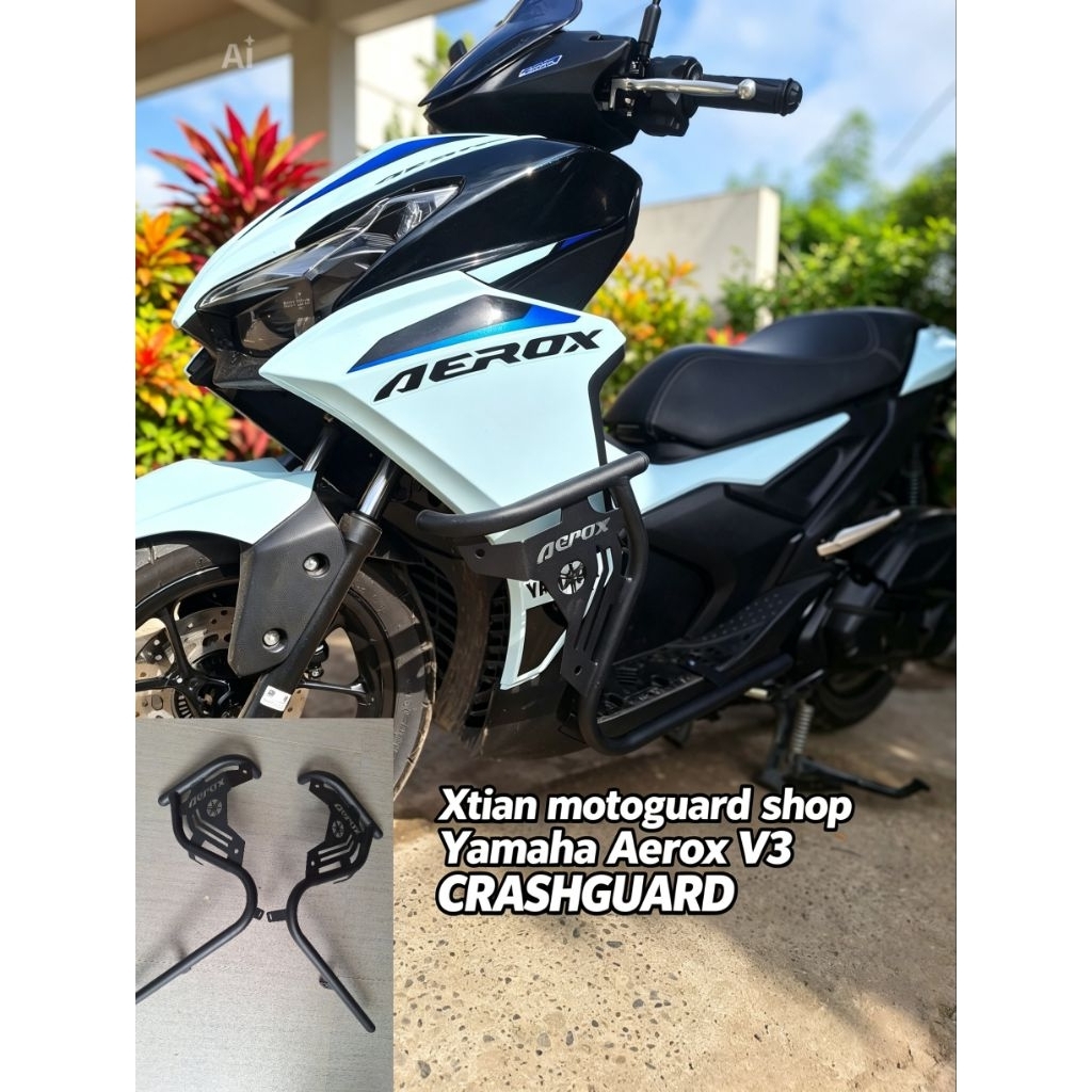 YAMAHA AEROX V3 2025 CRASHGUARD HALF DESIGN POWDER COATED (HEAVY-DUTY