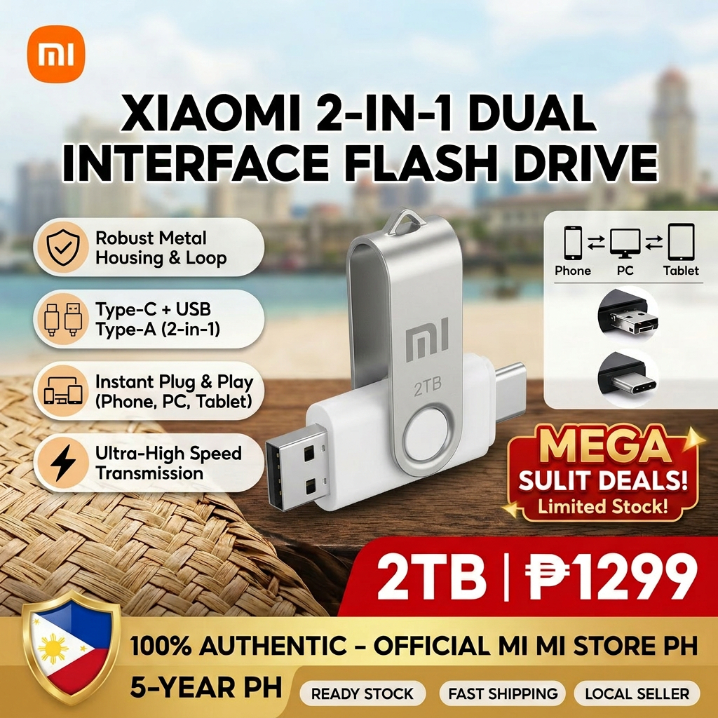 2-in-1 OTG USB flash drive 2TB 1TB （Type‑C + USB 2.0）Metal flash drive ...