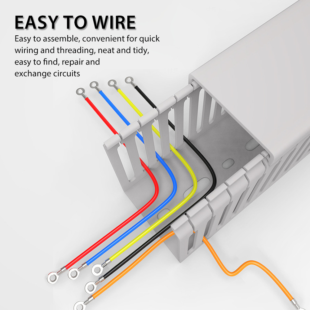 1M PVC Cable Tray PVC Cable Duct Tray Slotted Cable Raceway Cable ...