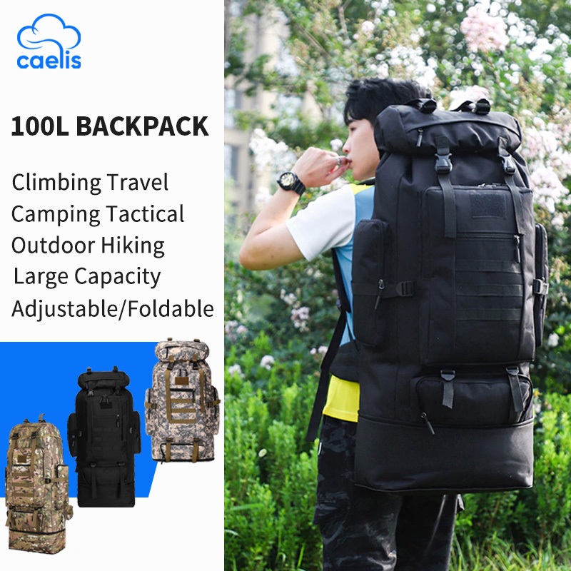 80L/100L Unisex Camping Tactical Backpack Waterproof Large Travel Climbing Hiking  Bag Travel Outdoor | Shopee Philippines