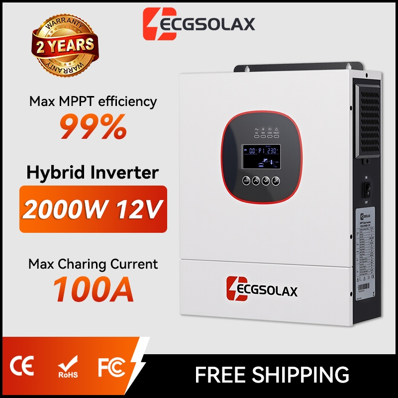 ECGSOLAX 2KW Hybrid Solar Inverter Built-in 100A Solar Charge ...