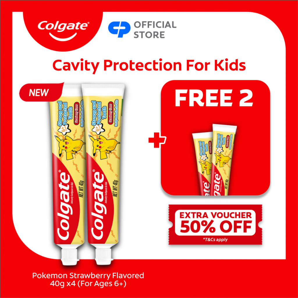 NEW Colgate Pokemon Strawberry Flavored Anti Cavity Toothpaste 40g x4 ...