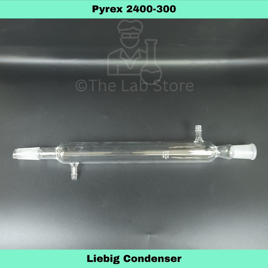 PYREX Liebig Condenser, Glass, Heavy Duty, For Laboratory Distillation ...