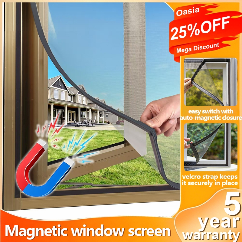 Oasia Upgrade Window Screen Magnetic With Velcro Anti Mosquito Net Mesh ...