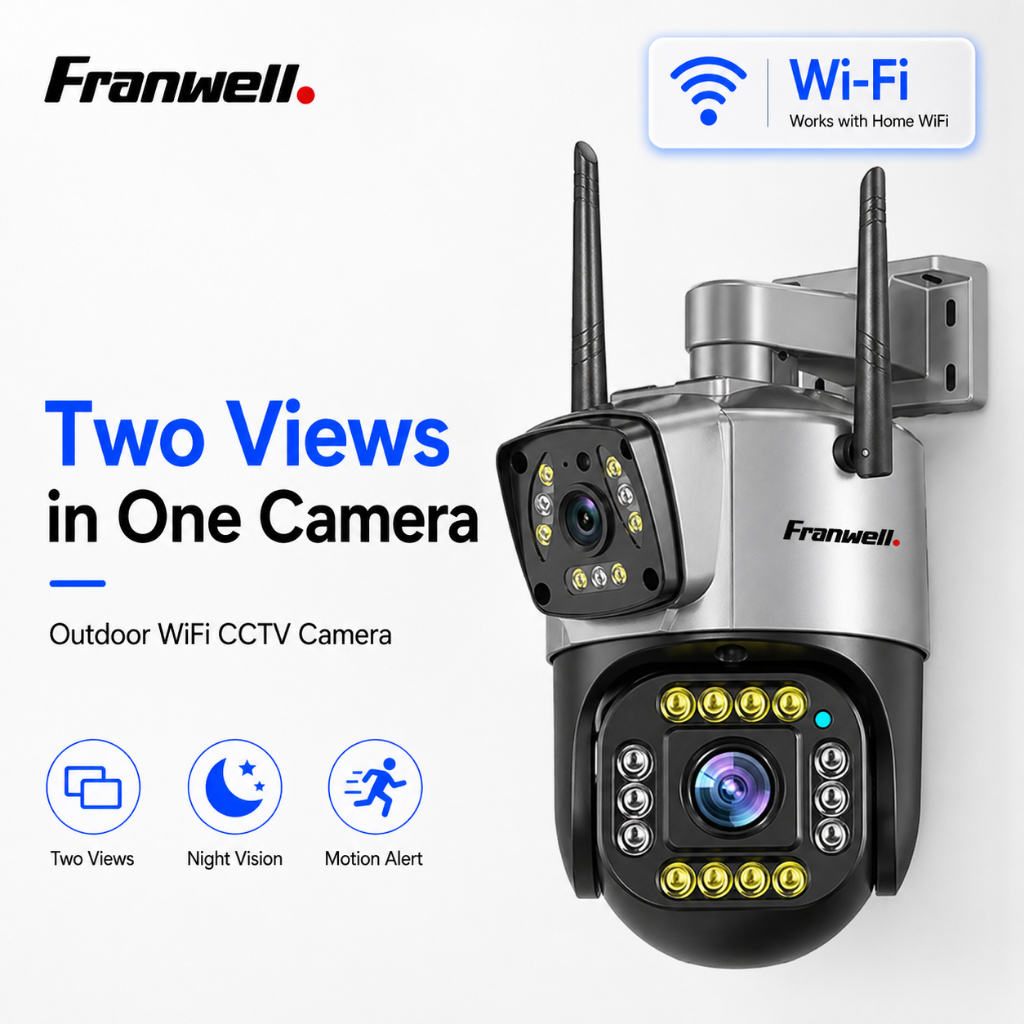 Dual Lens CCTV Camera Outdoor Two View Auto Tracking Night Vision ...