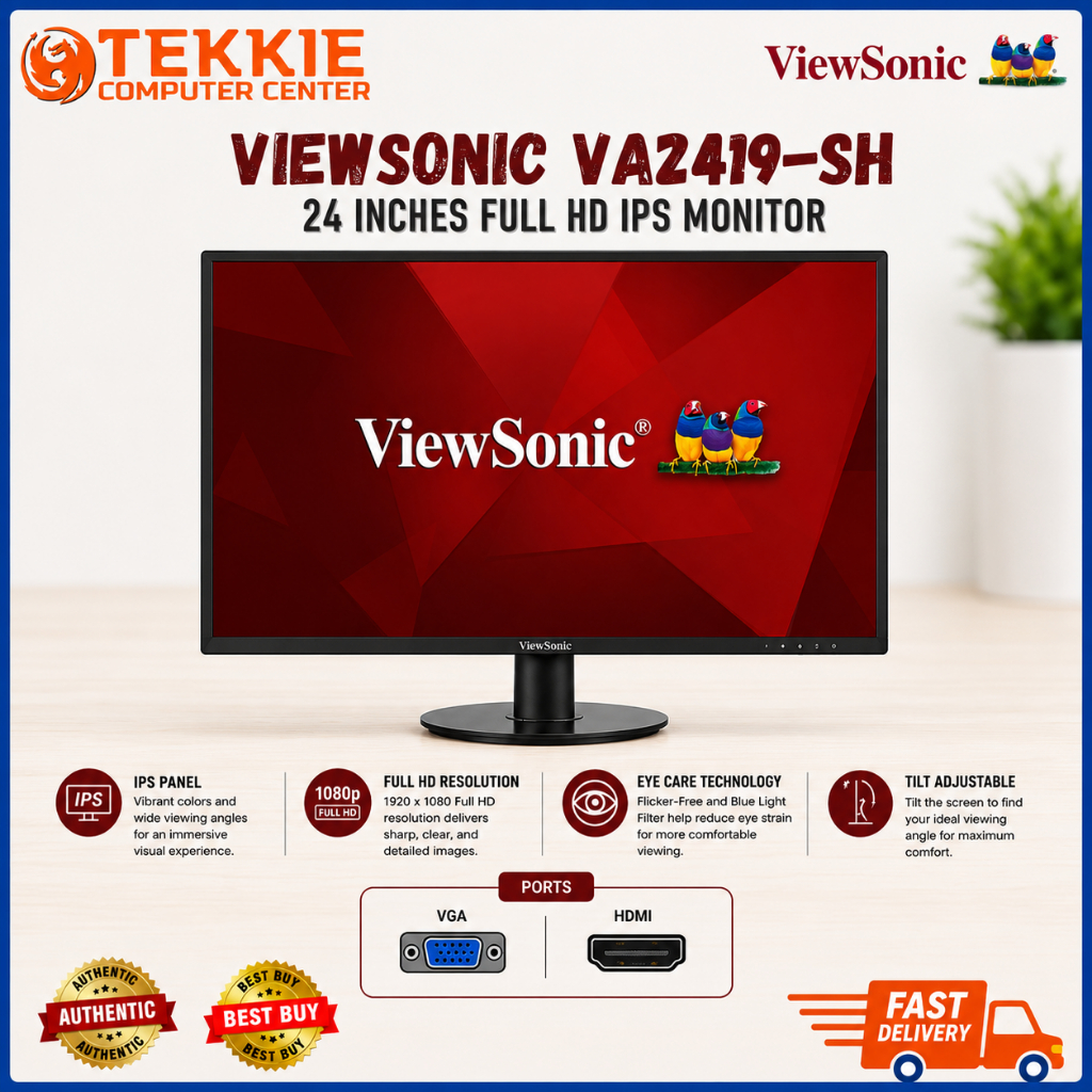 BRANDNEW VIEWSONIC VA2419-SH 24 INCHES FULL HD IPS MONITOR | Shopee ...