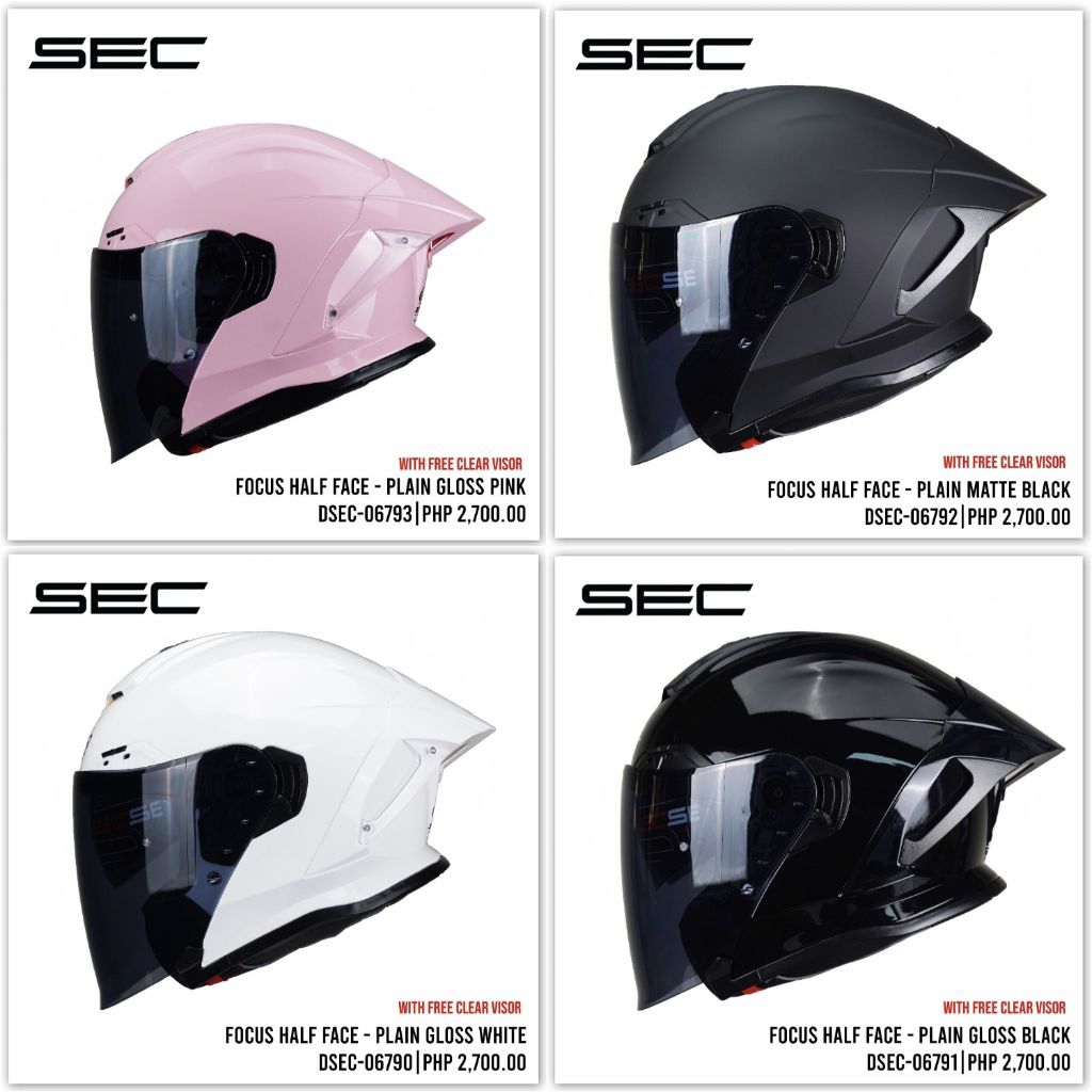 SEC FOCUS HALF FACE DUAL VISOR | Shopee Philippines