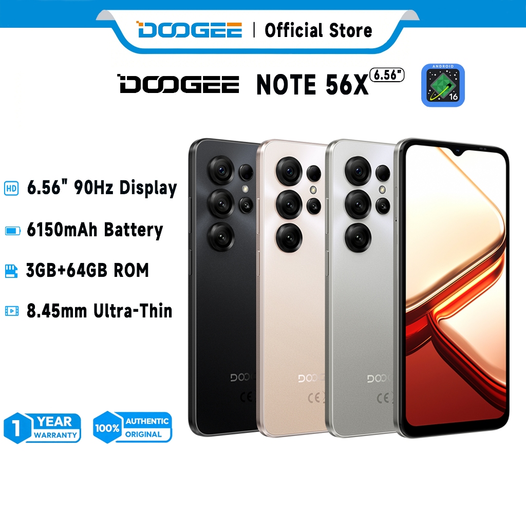 DOOGEE Note 56X Smart Phone Android 16 | 6150mAh Battery | 6.56