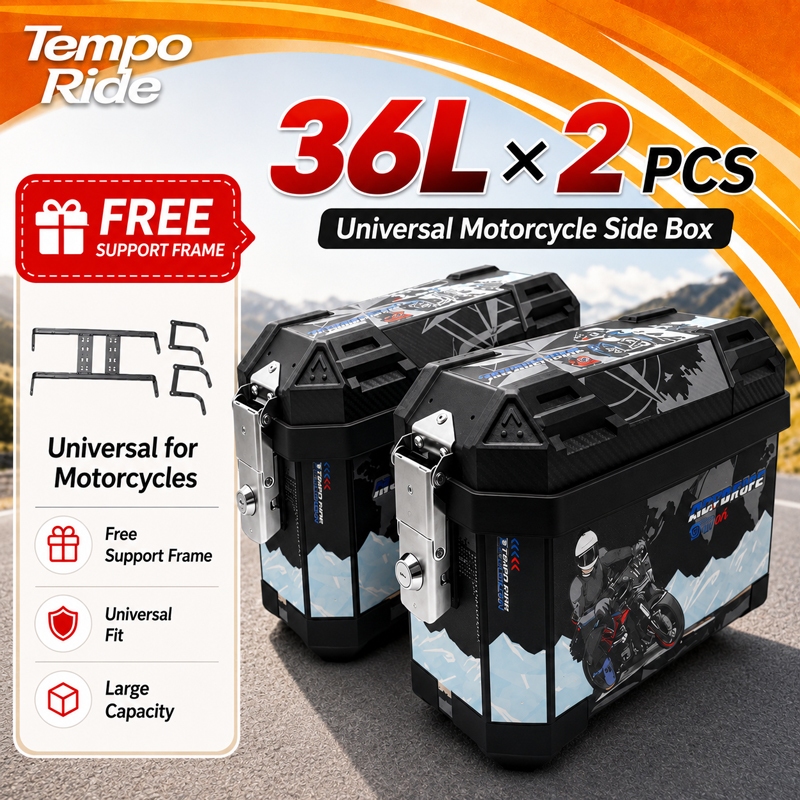 AENXRD Motorcycle Side Box 72L Top Box Motorcycle 36L x 2 Large ...
