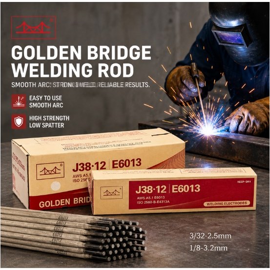 (Per box/2.5kilo)Golden Bridge Welding Rod 6013 1/8 (3.2mm) , 3/32(2 ...