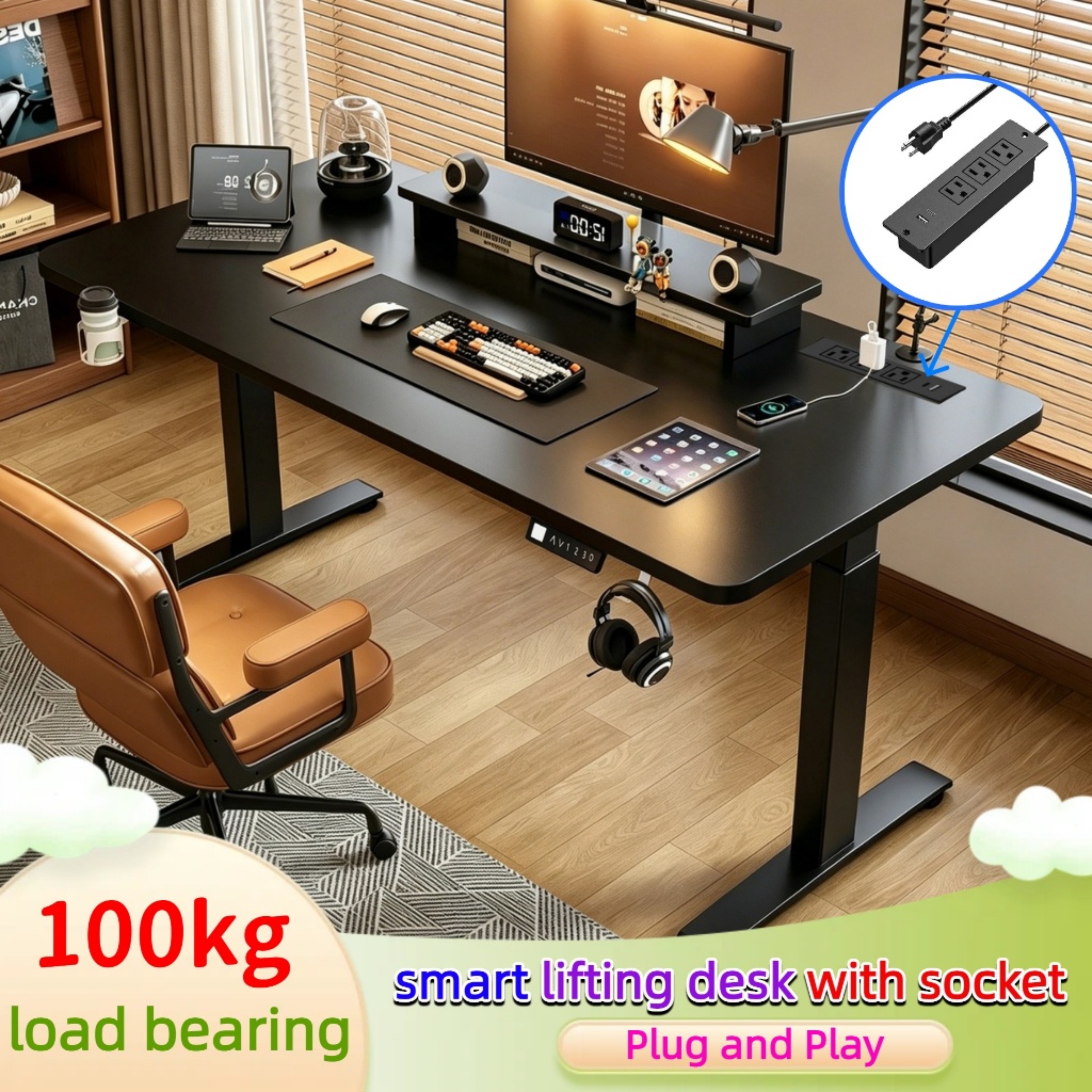 Electric Standing Desk Automatic Computer Table Adjustable Height Smart ...