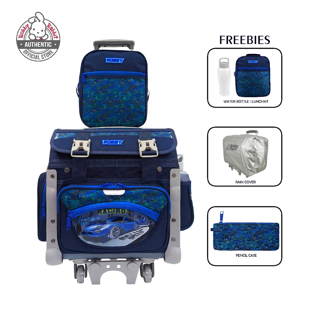 Robby Rabbit Fierce Car Small House-Type Trolley Bag (Blue) | Shopee ...