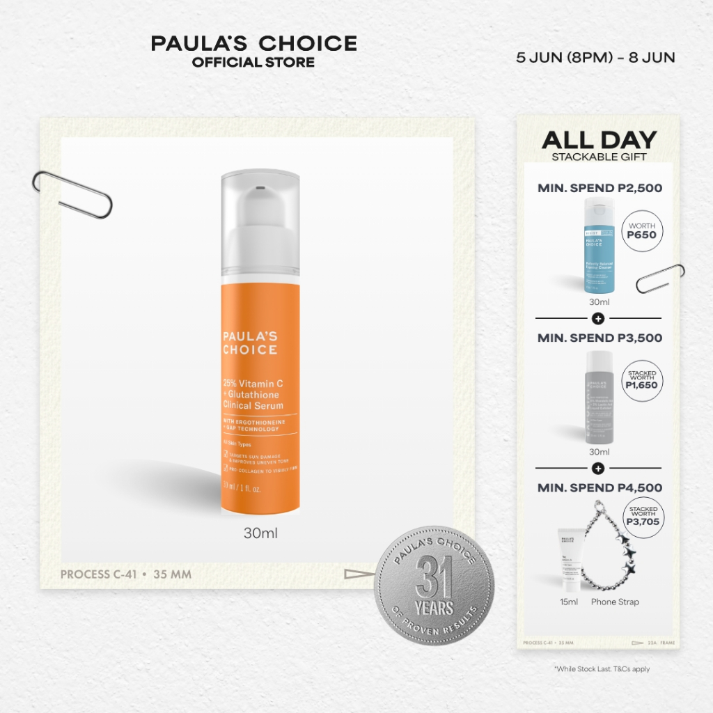Paula's Choice 25% Vitamin C + Glutathione Clinical Serum | Shopee  Philippines