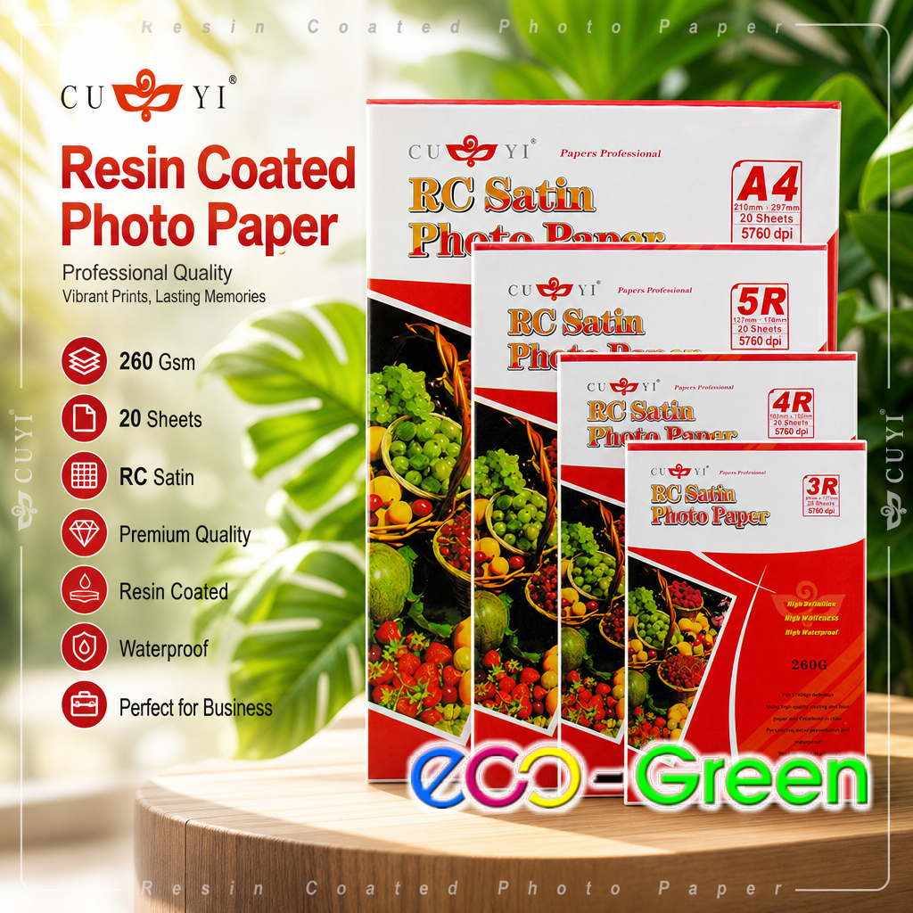 CUYI 3R 4R 5R A4 RC SATIN PHOTO PAPER 260 GSM ( 20SHEETS ) | Shopee ...