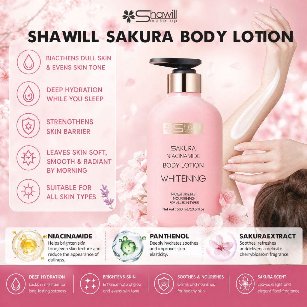 Shawill Sakura Body Lotion 500ml Niacinamide Nourishing Face&Body ...