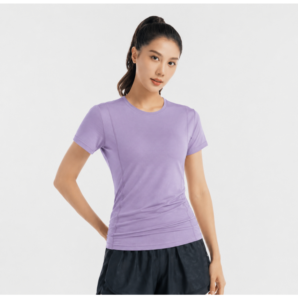 G858# Lady's Sports Workout Spandex Short Sleeves Blouse Running/Gym ...