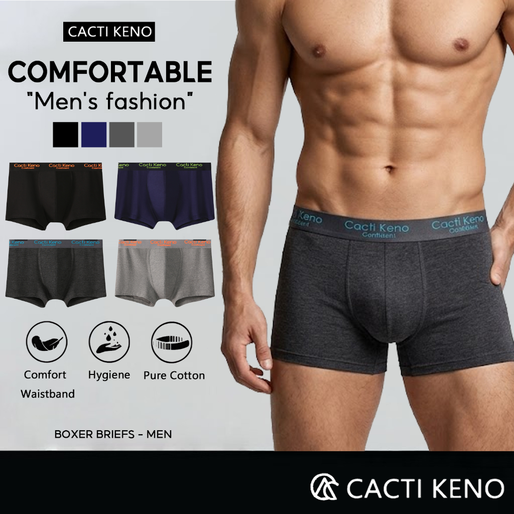 4PCS Cacti Keno cotton men's boxer briefs plus size breathable and ...