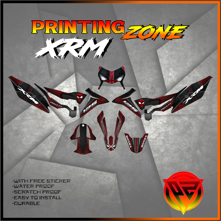 HONDA XRM 125 Fi Full Sticker Decals High Quality and Durable with Free ...