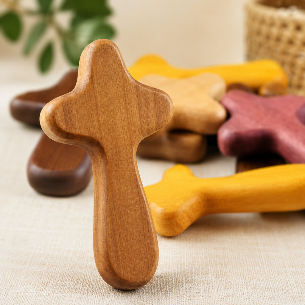 HH comfort cross POCKET HOLDING CROSS Wood Caring Cross Holy Land ...