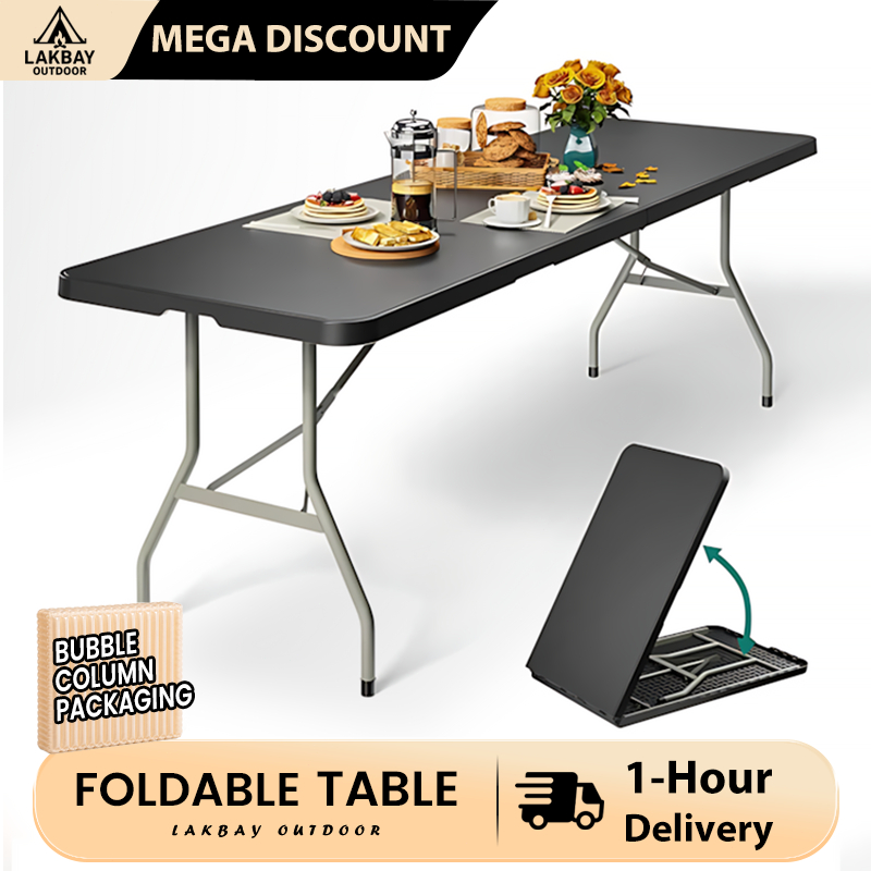 Foldable Folding Table 6FT & 4FT Heavy Duty For Business room Plastic ...