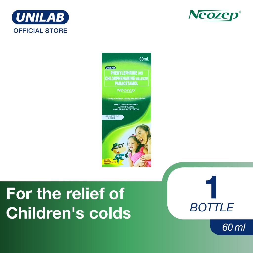 Neozep 60mL Syrup For the relief of Children's colds | Shopee Philippines