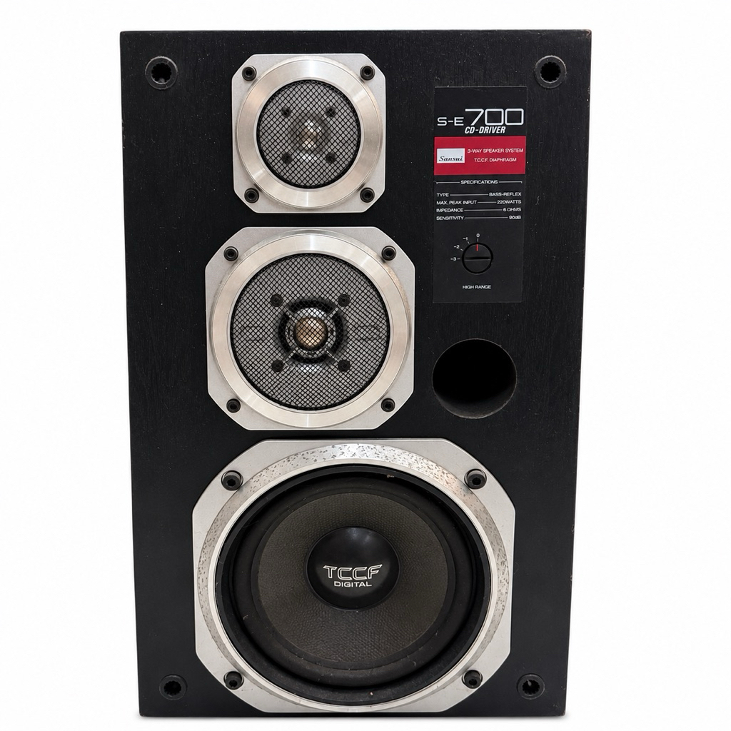 Sansui S-E700 3-Way Floor Standing Speakers Pair 220W 6Ω Vintage