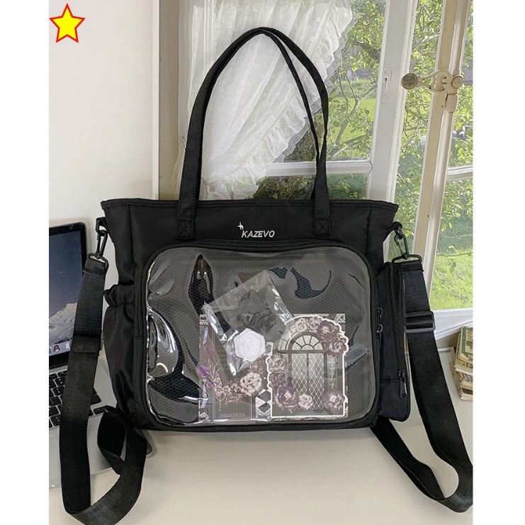 Large Capacity Ita Bag Cute Transparent Crossbody Bag DIY Badges ...