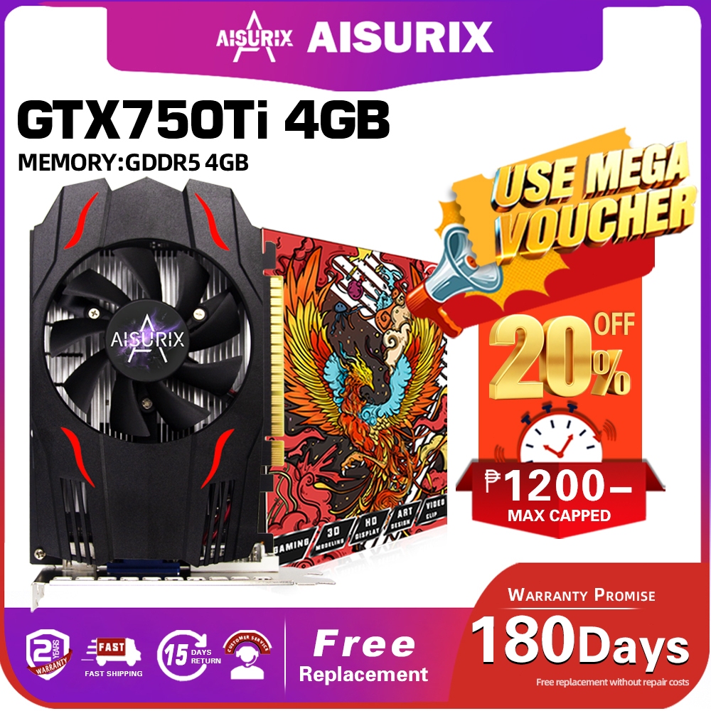 AISURIX GTX750ti 4GB Graphics Card Nvidia Computer GPU Video Card GDDR5 ...