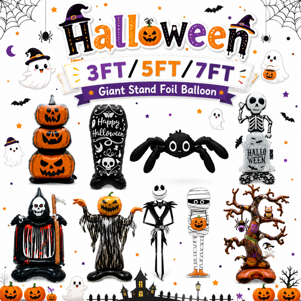 Agar.Shop Halloween 2FT/3FT/5FT/7FT Giant Stand Foil Balloon Special ...