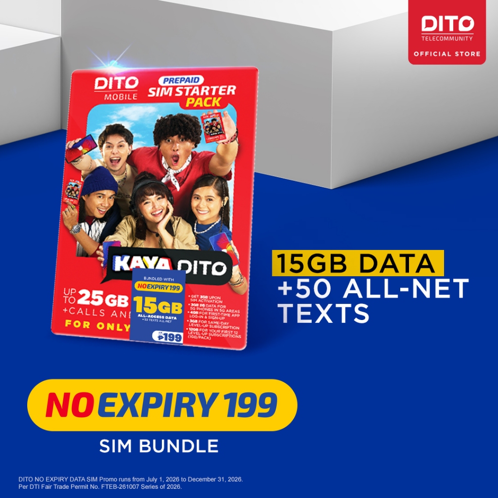 DITO No Expiry 199 SIM Bundle | Shopee Philippines