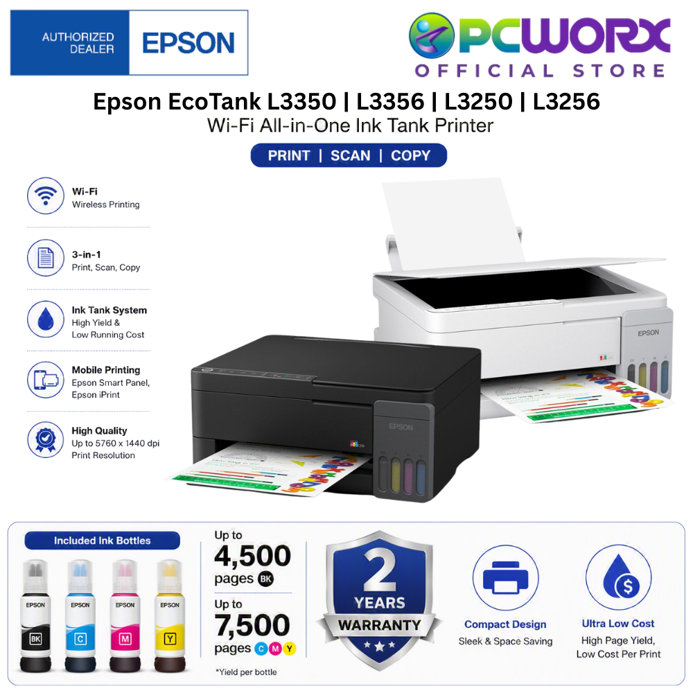 Epson EcoTank L3350/L3356 (New Model) L3250/L3256 Wi-Fi All-in-One ...