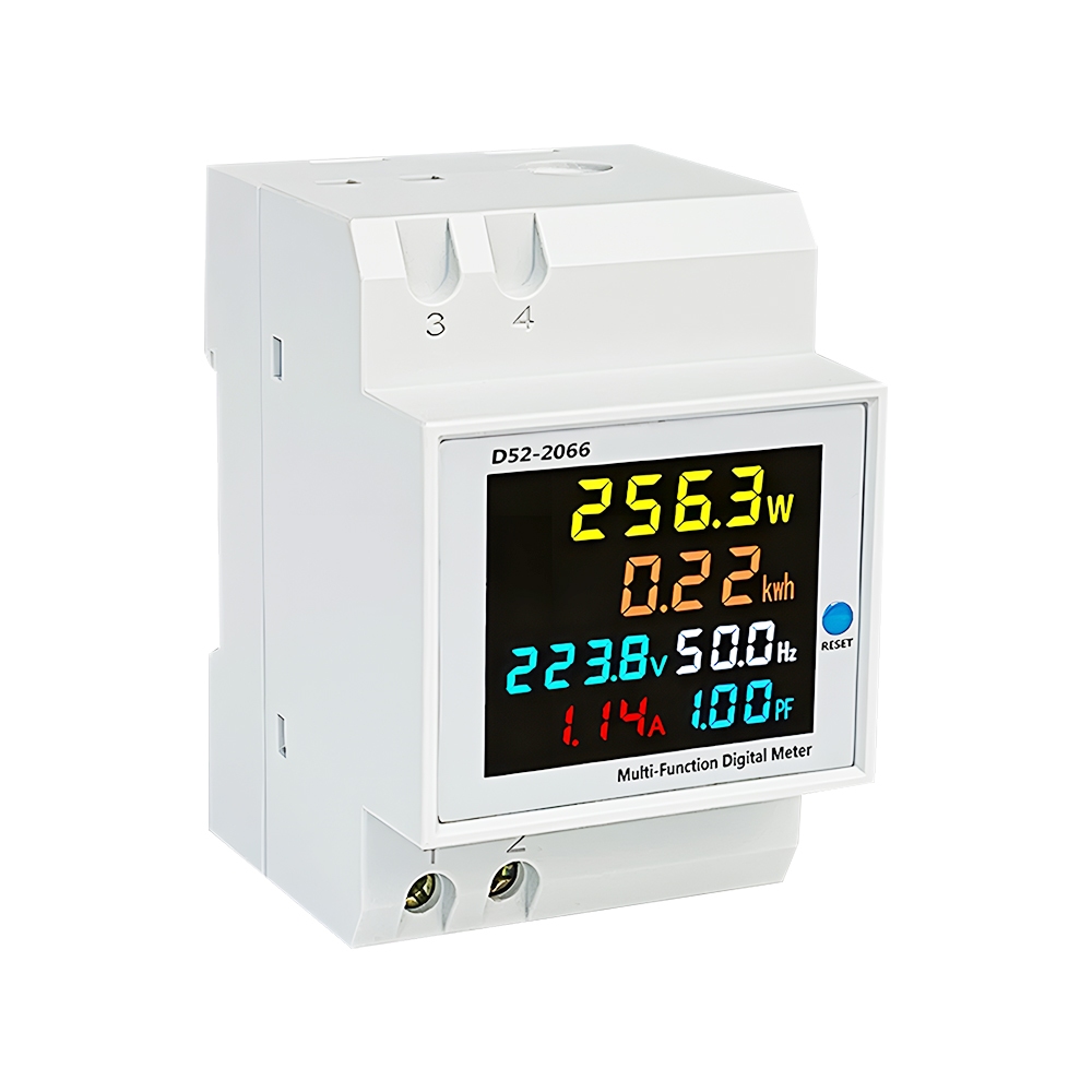 DIN Rail Digital Power Energy Meter – AC 110V/220V/380V Voltage ...