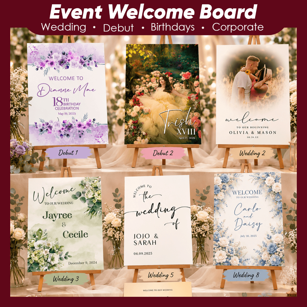 Event Welcome Board Signage for Wedding Debut Birthdays Corporate ...