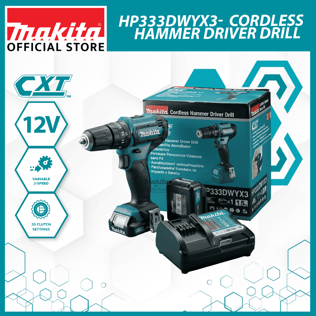 Makita Cordless Hammer Driver Drill 10mm (3/8