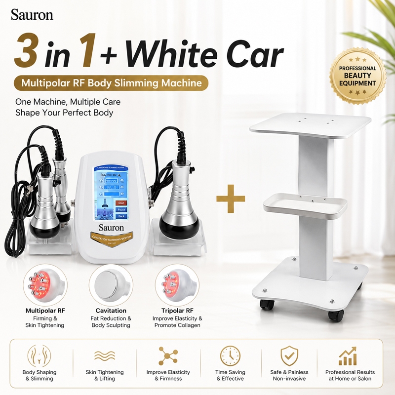 Slimming Beauty Machine 3-in-1 Cavitation Ultrasonic Multipolar RF