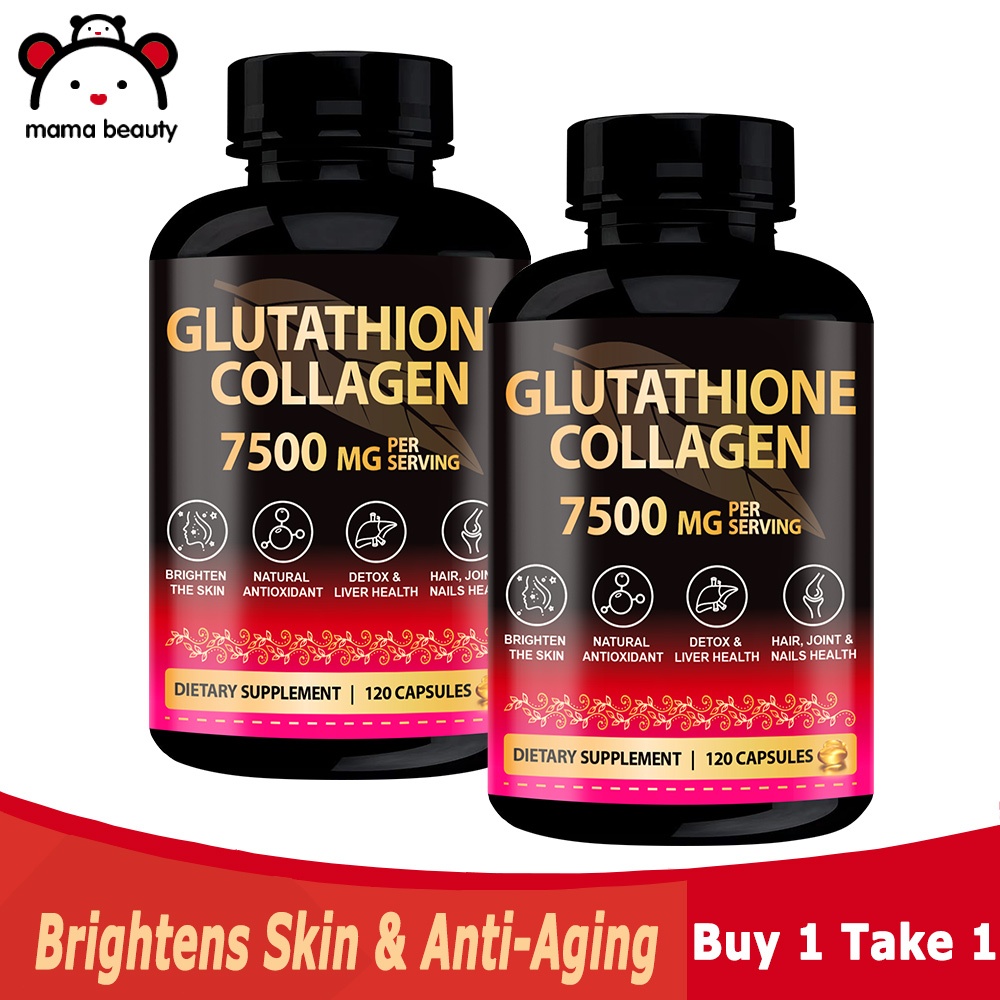 mama beauty glutathione Collagen Glow Capsule Anti Aging Whitening Skin Natural Antioxidant Support brightening line