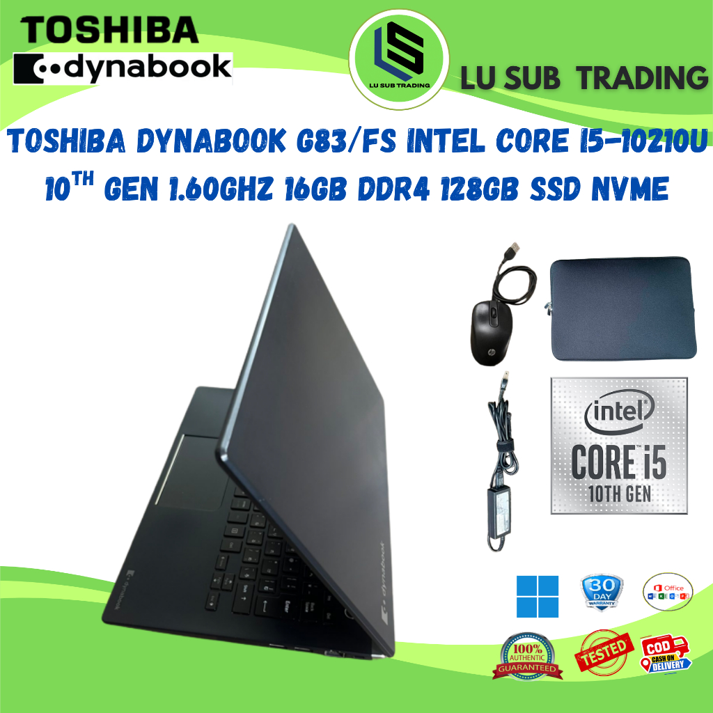 Toshiba Dynabook G83/FS Intel CORE i5-10210U 10th Gen 1.60Ghz 16GB