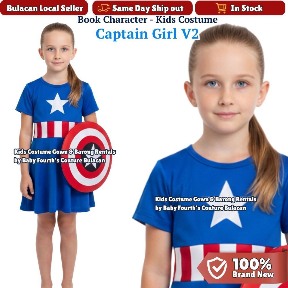 Book Character Movie Anime Superhero Captain Girl Dress Costume for ...
