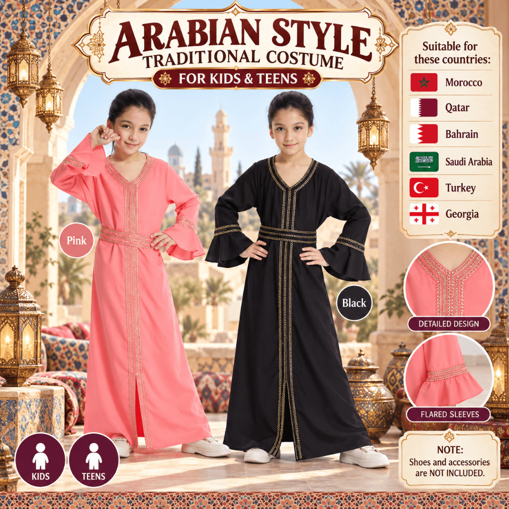 Morocco National Costume for Girls Kids Qatar Bahrain Saudi Arabia ...
