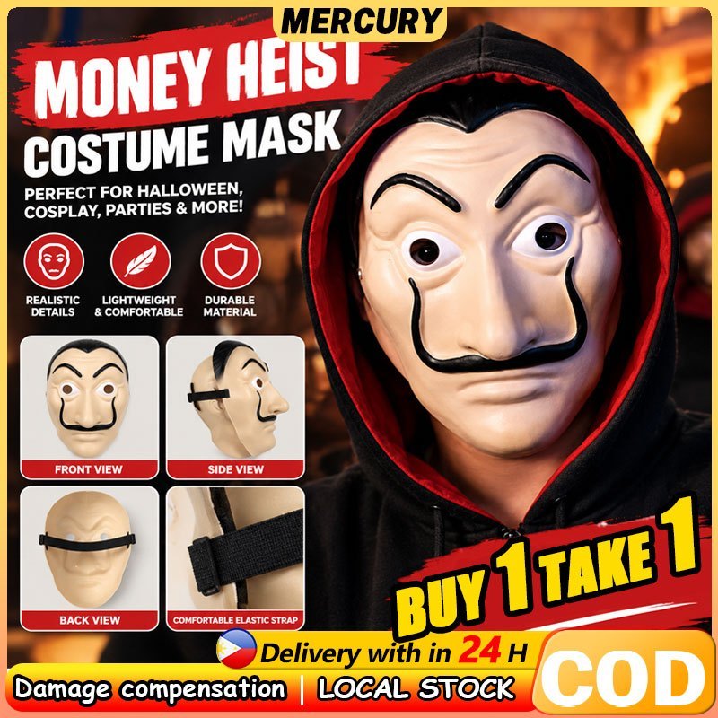 Halloween Mask Salvador Dali Face Mask MER-Y Costume Adult Children ...