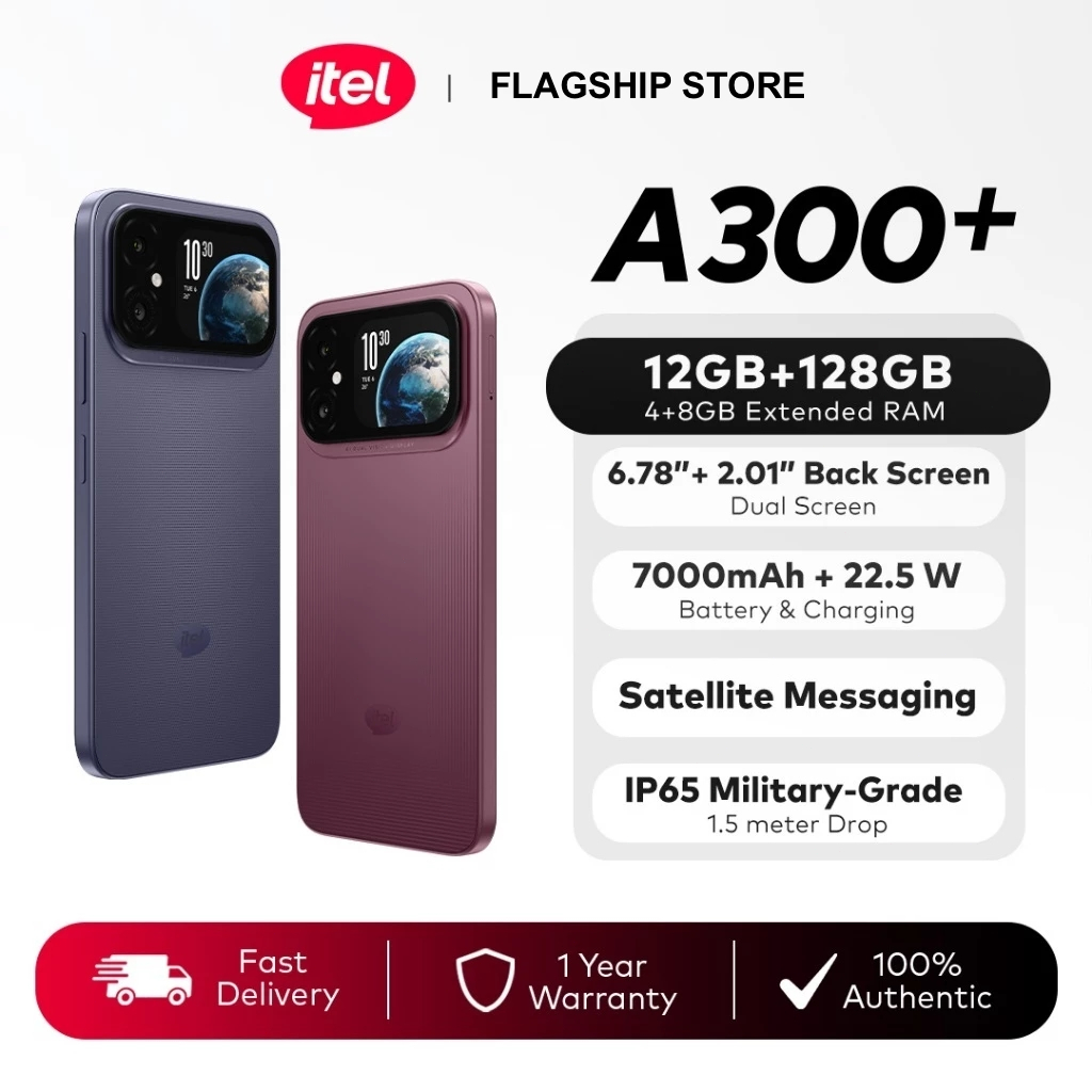 [New] itel A300+ (4+8GB Extended RAM)+128GB ROM | 7000mAh + 22.5W ...