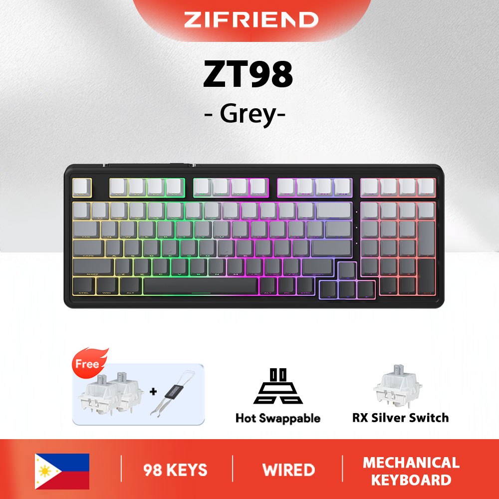 ZIFRIEND ZT98 Wired Mechanical Keyboard With Numpad Hot Swappable