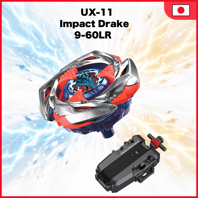 Takara Tomy Beyblade X UX-11 Starter Impact Drake 9-60LR – Lame Attaque Puissante, Lanceur Corde Spécial (Dès 7 Ans) Beyblade X Ux 11