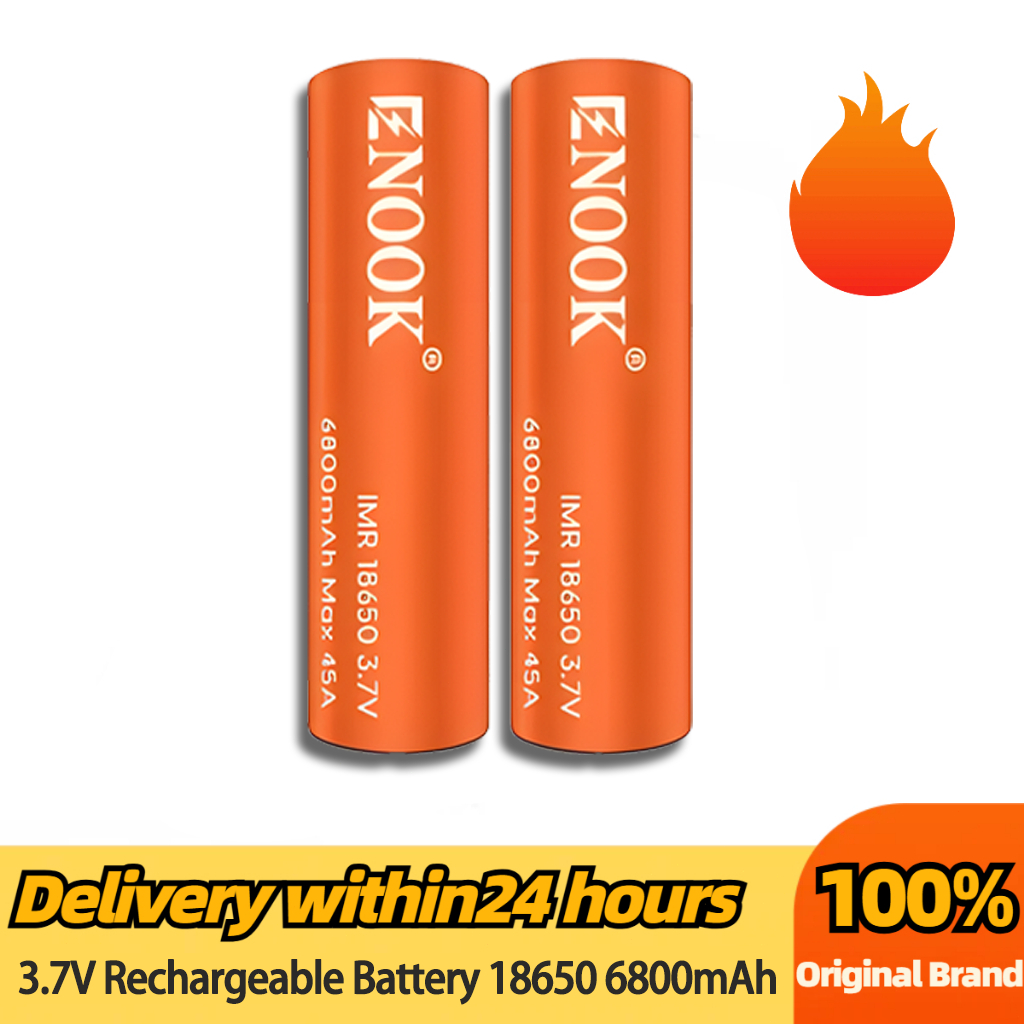 Enook 18650 6800mAh 3.7v Rechargeable battery lithium ion battery with ...