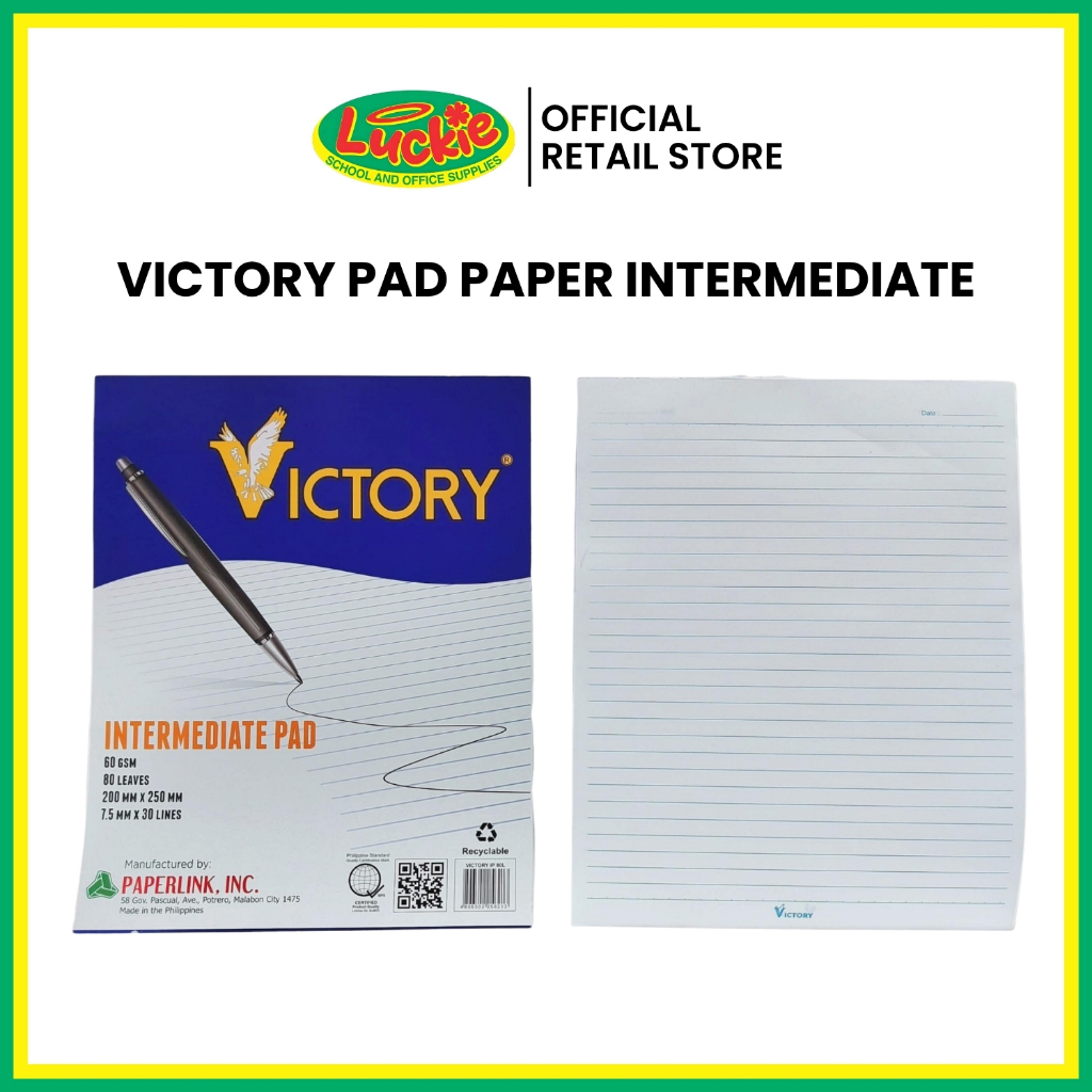 VICTORY 5 pads Intermediate Pad Paper 80 Leaves | Shopee Philippines
